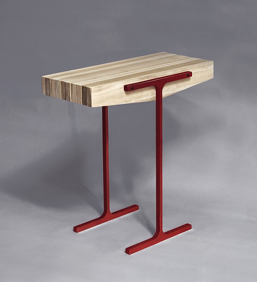 Evan Stoller, Light Beam Side Table, 2012
Oak and steel beams, 25 x 24 x 12 inches (63.5 x 61 x 30.5 cm)