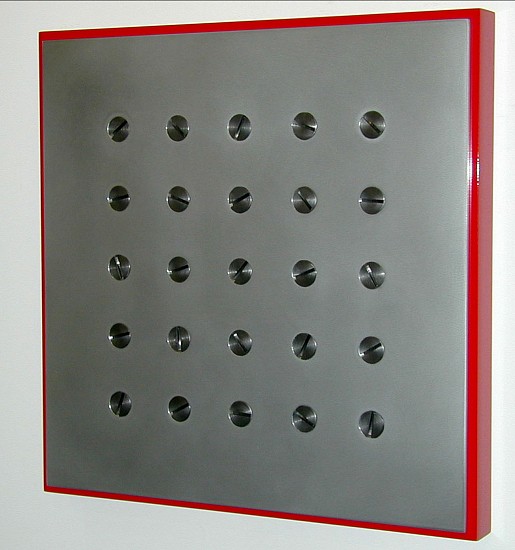 Richard Thatcher, Screwed Painting, 2001
Aluminum, machine screws, automotive paint & wood, 20 x 20 inches (51 x 51 cm)