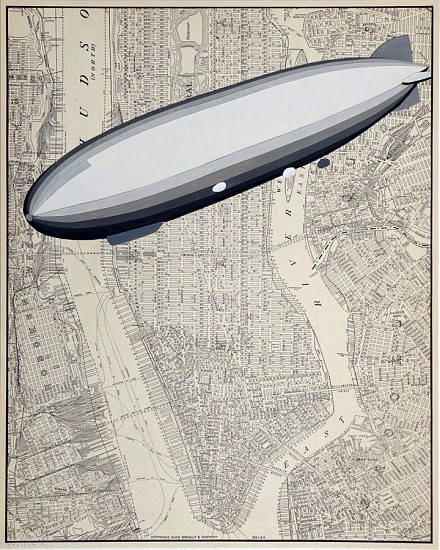 William Steiger, Flyover Manhattan, 2013
Collage of vintage map, found paper and gouache, 15 x 12 inches (38 x 30 cm)
Sold