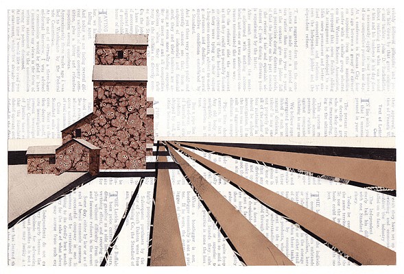 William Steiger, Elevator and Tracks Collage, 2010
Collage of painted and found papers, 9.5 x 12.5 inches (24 x 32 cm)