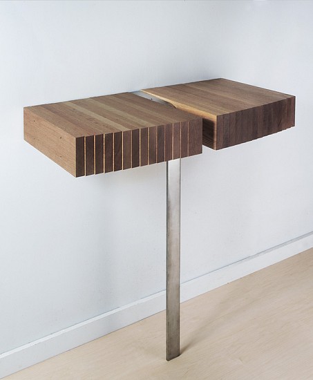 Evan Stoller, Bar Table, 2007
Laminated oak and stainless steel, 29 x 34 x 18 inches (73.5 x 86 x 45.5 cm)