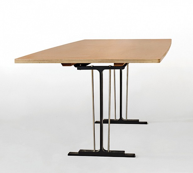 Evan Stoller, Partners Desk, 2010
Steel beams, steel, stainless steel, and Appleply, 29 x 66 x 39 inches (73.5 x 167.5 x 99 cm)