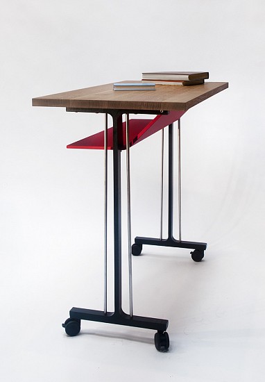 Evan Stoller, Standing Desk 48, 2013
Oak, steel beams, and aluminum, 41 x 48 x 28 inches (104 x 122 x 71 cm)