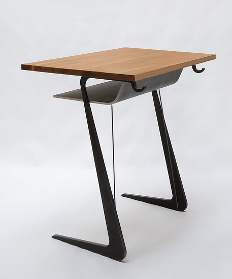 Evan Stoller, Last Desk, 2014
Oak, steel, and aluminum, 41 x 40 x 30 (104 x 102 x 76 cm)