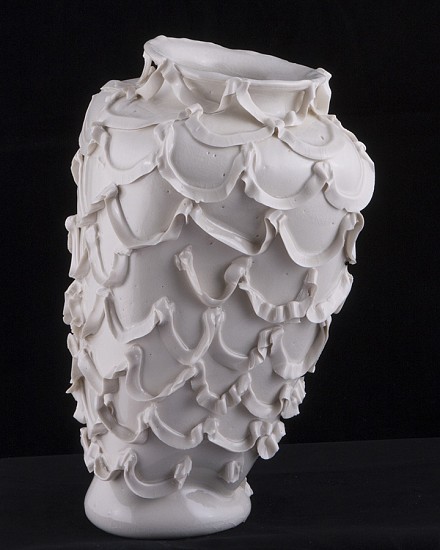Robert Chamberlin, Empty Vessel 121, 2014
Porcelain with porcelain decoration, 10.5 x 6.5 x 6 inches (27 x 16.5 x 15 cm)