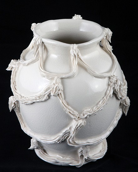 Robert Chamberlin, Empty Vessel 222, 2014
Porcelain with porcelain decoration, 6 x 5 x 6 inches (15 x 13 x 15 cm)
Sold