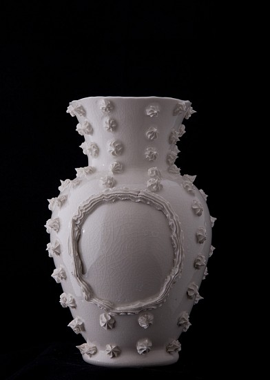 Robert Chamberlin, Empty Vessel 40, 2014
Porcelain with porcelain decoration, 9 x 6 x 6 inches (23 x 15 x 15 cm)
Sold
