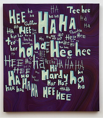 Steve DeFrank, Hee Hee Ha Ha
Casein on paper and panel, 34 x 30 x 2 inches (86 x 76 x 5 cm)
