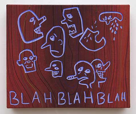 Steve DeFrank, Blah, Blah, Blah, 2011
Casein on paper, 3 x 11 x 2 inches (8 x 28 x 5 cm)