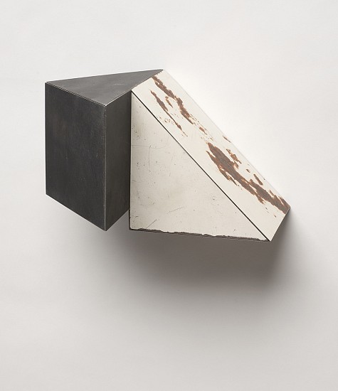 Ted Larsen, Landing Angle, 2014
Salvage Steel, Marine-grade Plywood, Silicone, Vulcanized Rubber, Chemicals, Hardware, 5 x 8.5 x 7 inches (13 x 21.5 x 18 cm)
Sold