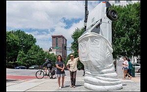 News: New Sculpture at Atlanta's Bustling Midtown Intersection Devours Automobile, July  6, 2017