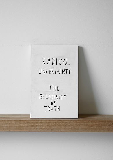 Ruth Greene, Radical Uncertainty: The Relativity of Truth, 2017
Gesso on plywood with black acrylic artists ink  , 9.25 x 6 x 1/2 inches (23.5 x 15 x 1 cm)