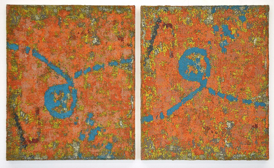 Rainer Gross, Jasper Twins, 2018
oil and pigment on canvas
24 x 20 inches (61 x 51 cm) each | 24 x 41 inches (61 x 104 cm) total