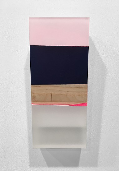 Michelle Benoit, Cross Cut Sunshine series: Blue Sky, 2018
Mixed media on hand cut, reclaimed lucite and appleply
5.5 x 13 x 2.5in (14 x 33 x 6cm)