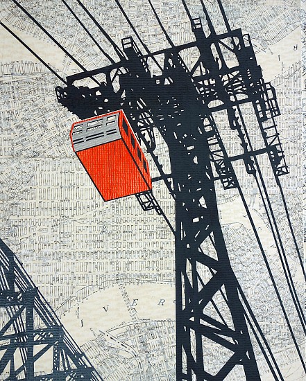 William Steiger, Roosevelt Island Tram, 2020
Collage of cut paper, gouache and glue mounted on panel, 20 x 16 inches