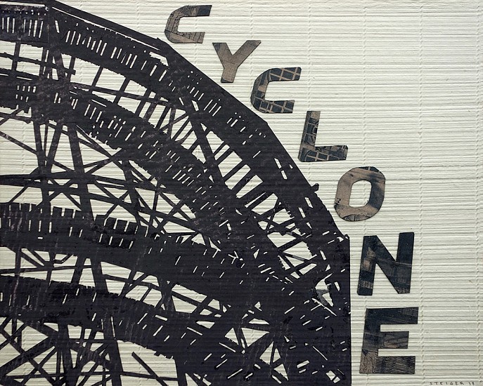 William Steiger, CYCLONE, 2018-20
Collage of cut and found paper, gouache and glue mounted on panel, 8 x 10 inches